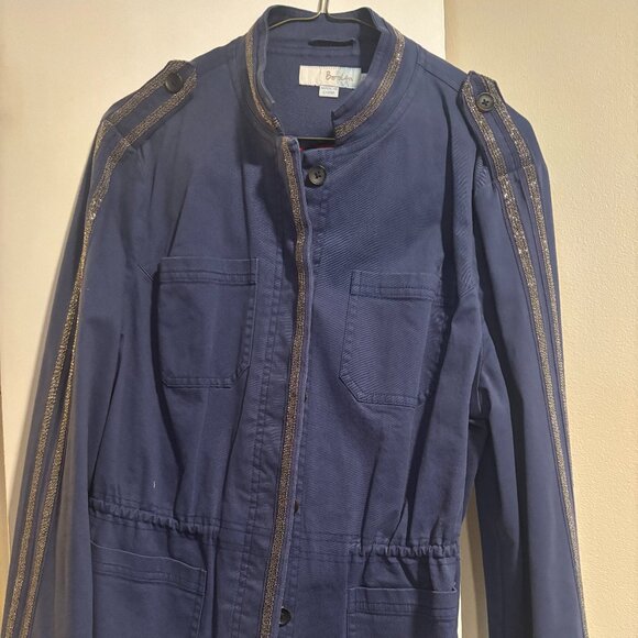 Boden Jackets & Blazers - Boden Blue Denim Military collared women jacket with Embellished stripe